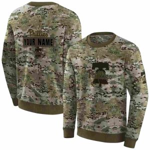 Personalized Philadelphia Phillies Military Style All Over Print Sweatshirt