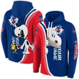 Personalized Philadelphia Phillies Peeking Snoopy All Over Print Hoodie
