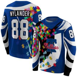 Personalized Philadelphia Phillies Puzzle Pieces All Over Print Sweatshirt