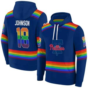 Personalized Philadelphia Phillies Rainbow Stripes All Over Print Hoodie