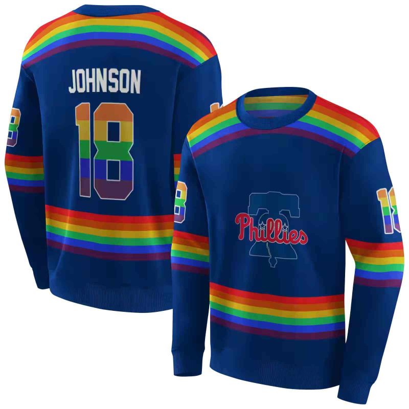 Personalized Philadelphia Phillies Rainbow Stripes AOP Sweatshirt 1
