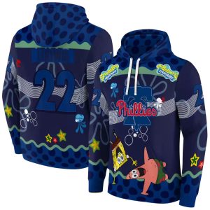Personalized Philadelphia Phillies Sponge Cartoon Patrick Star All Over Print Hoodie