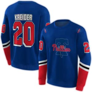 Personalized Philadelphia Phillies Striped All Over Print Sweatshirt
