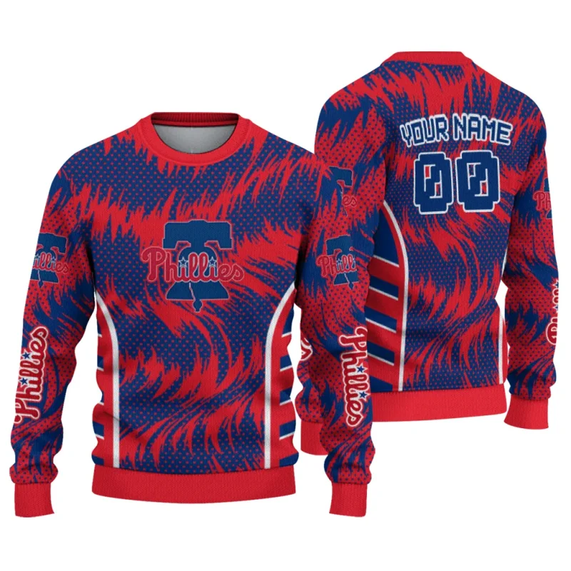 Personalized Philadelphia Phillies Swirl Flow Ugly Sweater 1