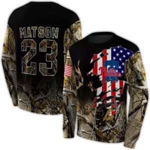 Personalized Philadelphia Phillies Tree Camo All Over Print Sweatshirt