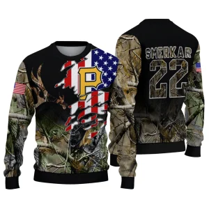 Personalized Pittsburgh Pirates American Flag Ugly Sweater For Fans