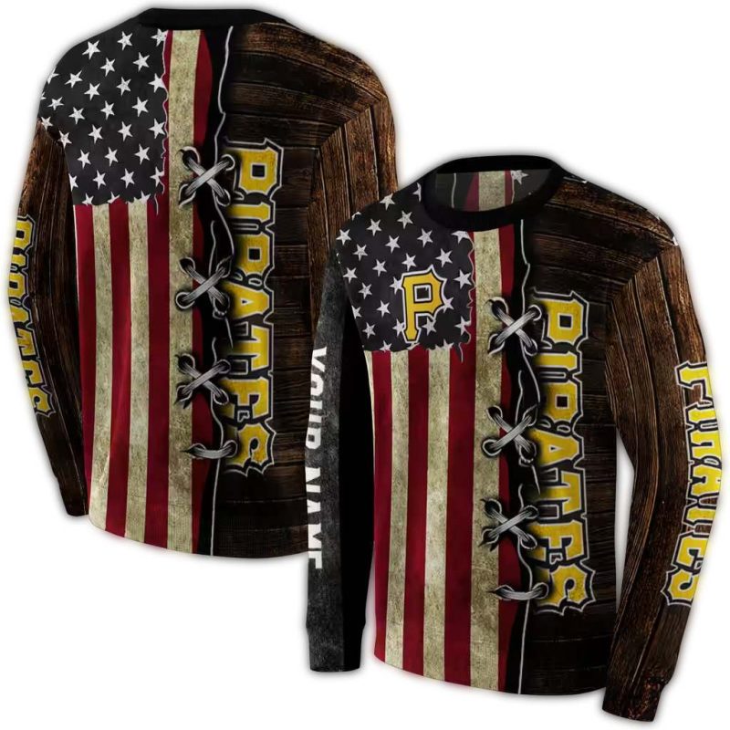 Personalized Pittsburgh Pirates American Pride AOP Sweatshirt 1