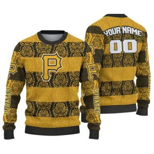 Personalized Pittsburgh Pirates Bulldog Ugly Christmas Sweater