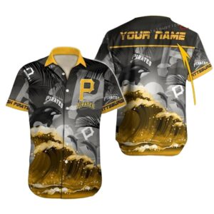 Custom Pittsburgh Pirates Dolphin Waves Aloha Shirt - Unisex Graphic Tee