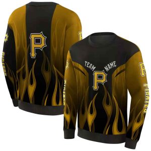 Personalized Pittsburgh Pirates Flame All Over Print Sweatshirt