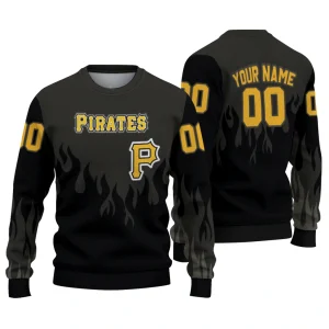Personalized Pittsburgh Pirates Flame Outline Sweatshirt For Fans