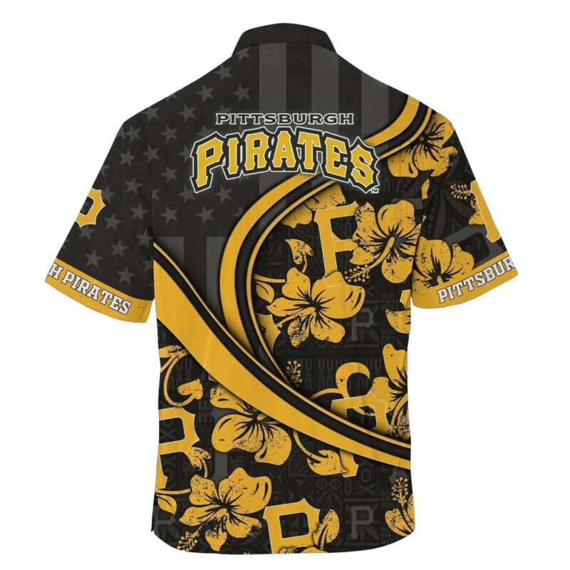 Personalized Pittsburgh Pirates Floral Aloha Shirt - Unisex Graphic Tee - Image 3