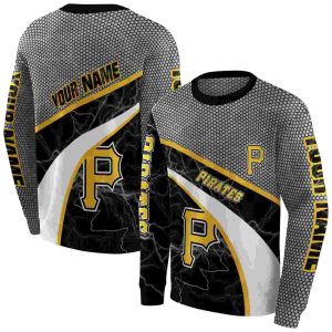 Personalized Pittsburgh Pirates Hexagonal Mesh All Over Print Sweatshirt