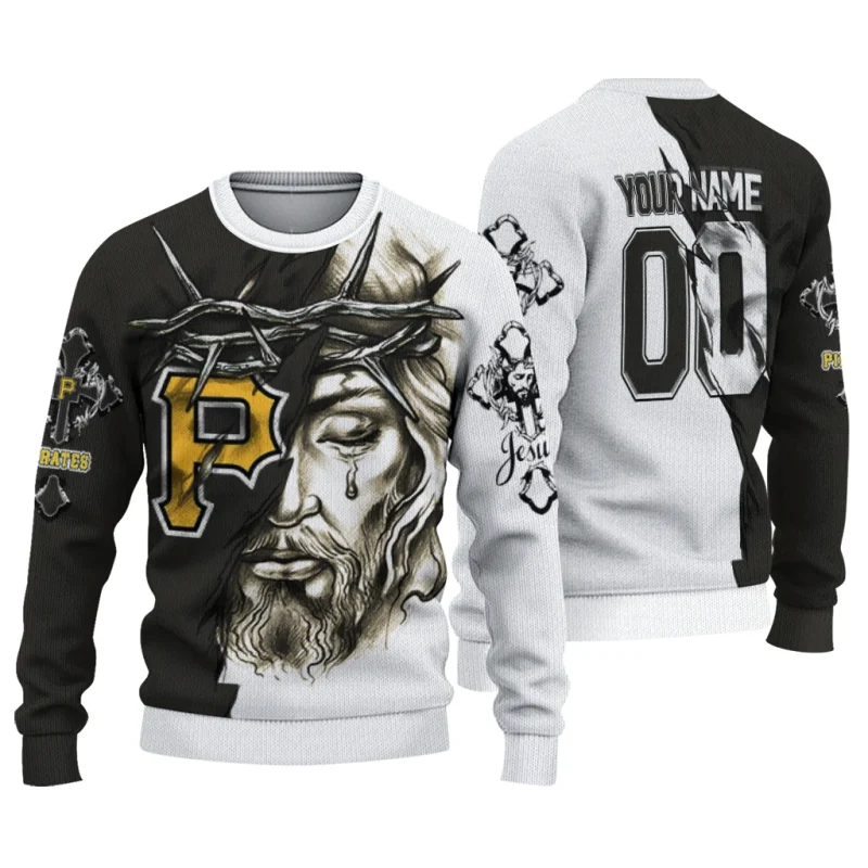 Personalized Pittsburgh Pirates Jesus Tears Ugly Sweater 1