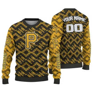 Personalized Pittsburgh Pirates Ugly Sweater With Lattice Grid Design
