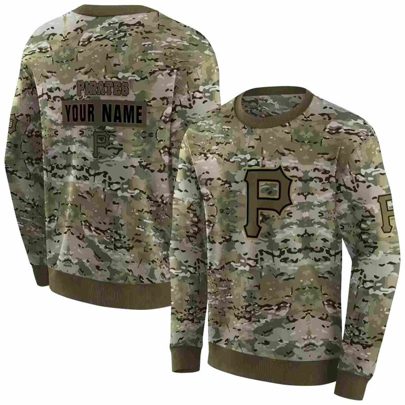 Personalized Pittsburgh Pirates Military Style AOP Sweatshirt 1