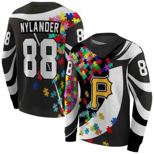 Personalized Pittsburgh Pirates Puzzle Pieces All Over Print Sweatshirt