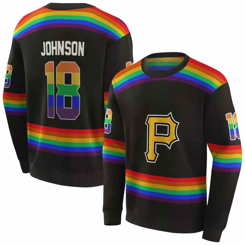 Personalized Pittsburgh Pirates Rainbow Stripes AOP Sweatshirt 1
