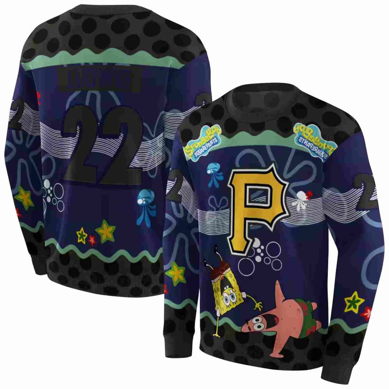 Personalized Pittsburgh Pirates Sponge Cartoon Patrick Star AOP Sweatshirt 1