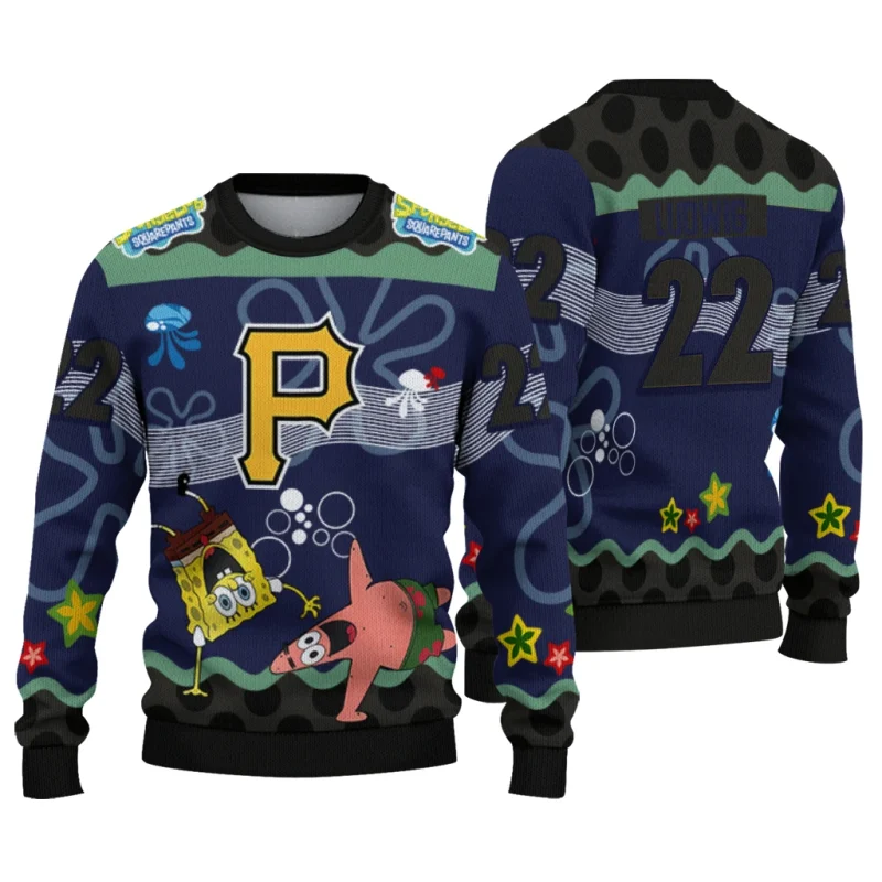 Personalized Pittsburgh Pirates Sponge Cartoon Ugly Sweater 1