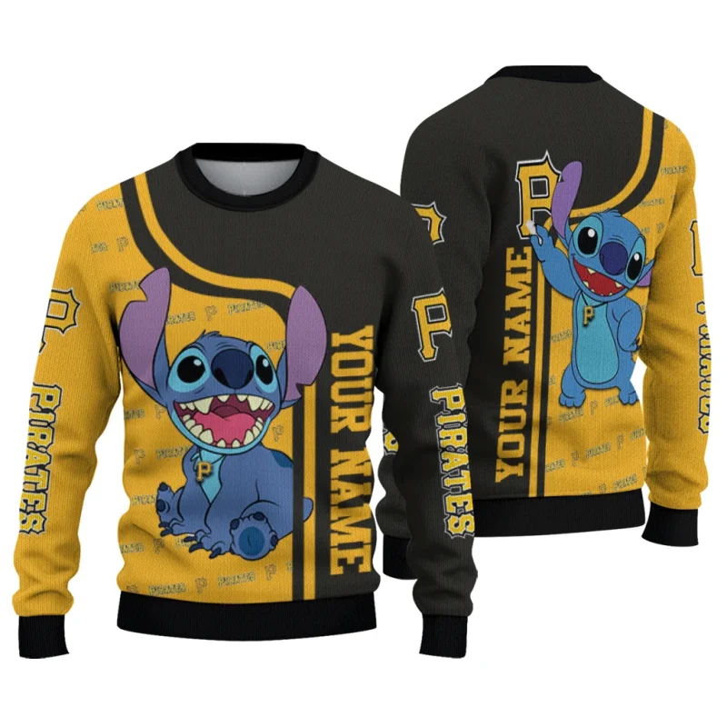Personalized Pittsburgh Pirates Stitch Ugly Sweater 1