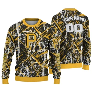 Personalized Pittsburgh Pirates Ugly Sweater With Streak Overlay Design