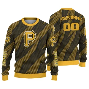 Personalized Pittsburgh Pirates Stripe Motion Sweatshirt For Fans