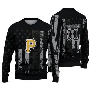 Personalized Pittsburgh Pirates Vintage Usa Flag Sweatshirt For Fans