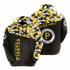 Custom Pittsburgh Pirates "We Are Family" Camouflage Graphic Hoodie - Unisex