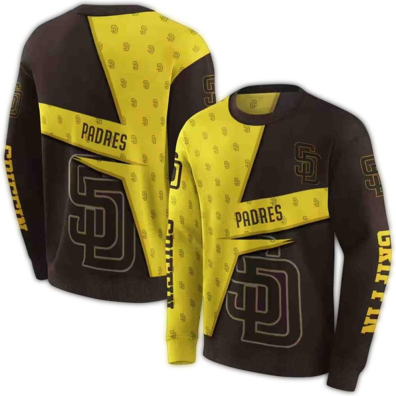 Personalized San Diego Padres Abstract Shape AOP Sweatshirt 1