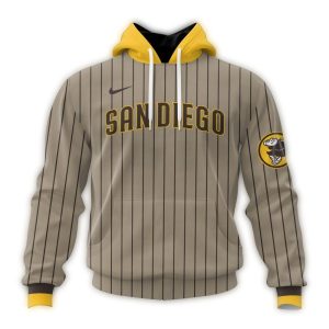 Custom San Diego Padres Stripe All Over Print Hoodie For Fans