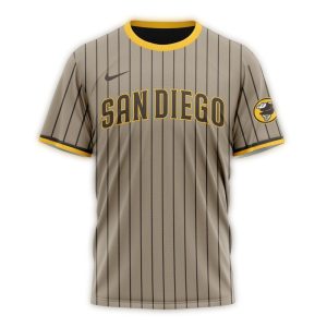 Personalized San Diego Padres Stripe All Over Print T-Shirt For Fans