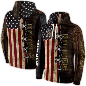 Personalized San Diego Padres American Pride All-Over Print Hoodie For Fans