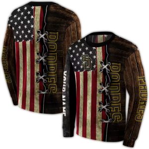 Personalized San Diego Padres American Pride Sweatshirt - All Over Print Design