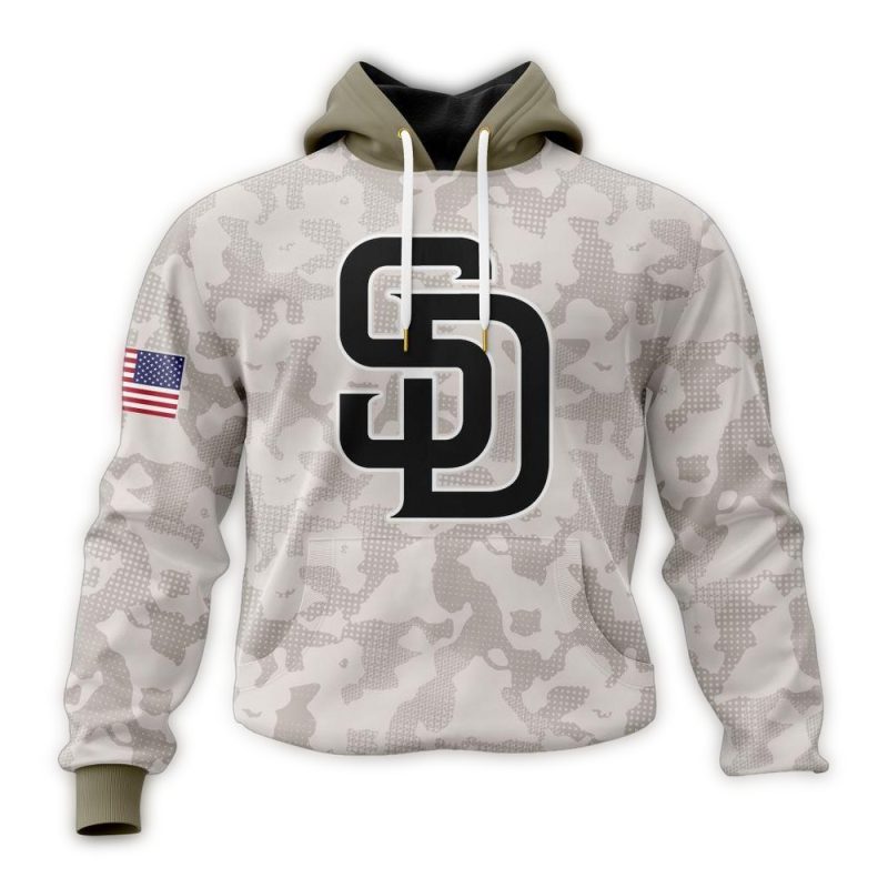 Personalized San Diego Padres Armed Forces Day AOP Hoodie 1