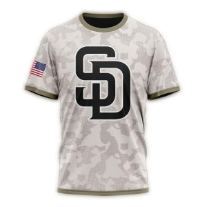 Custom San Diego Padres Armed Forces Day All Over Print T-Shirt