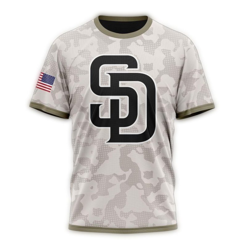 Personalized San Diego Padres Armed Forces Day AOP T Shirt 1