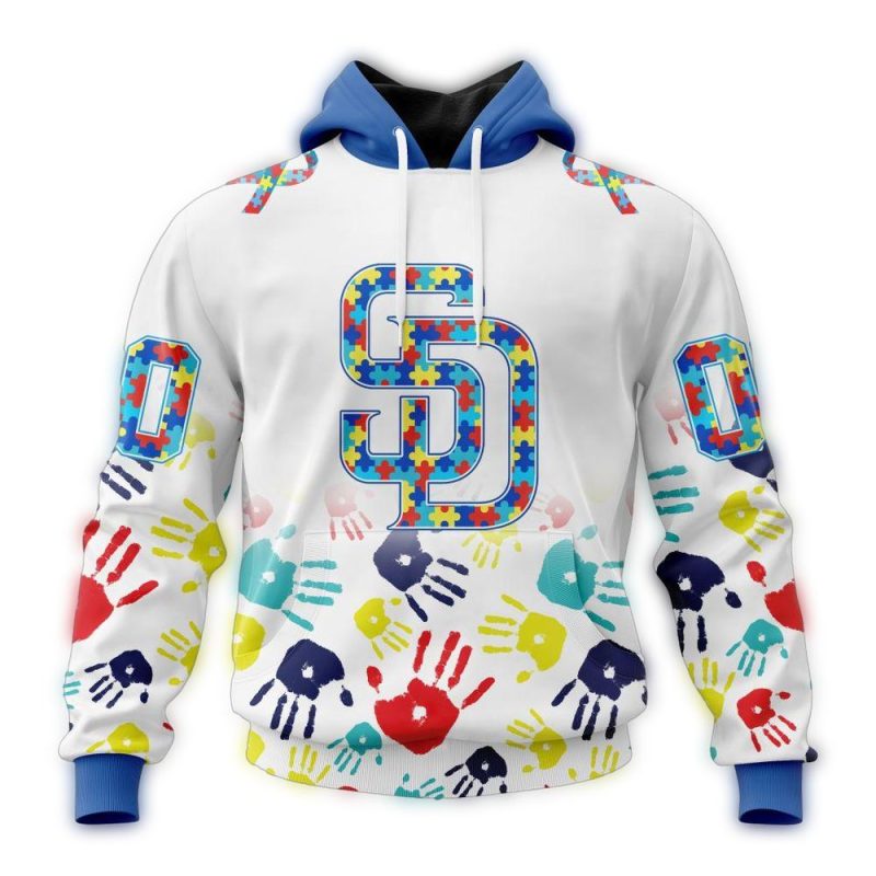 Personalized San Diego Padres Autism Awareness AOP Hoodie 1
