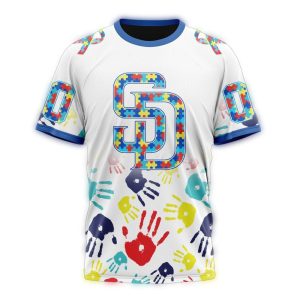 Custom San Diego Padres Autism Awareness All Over Print T-Shirt