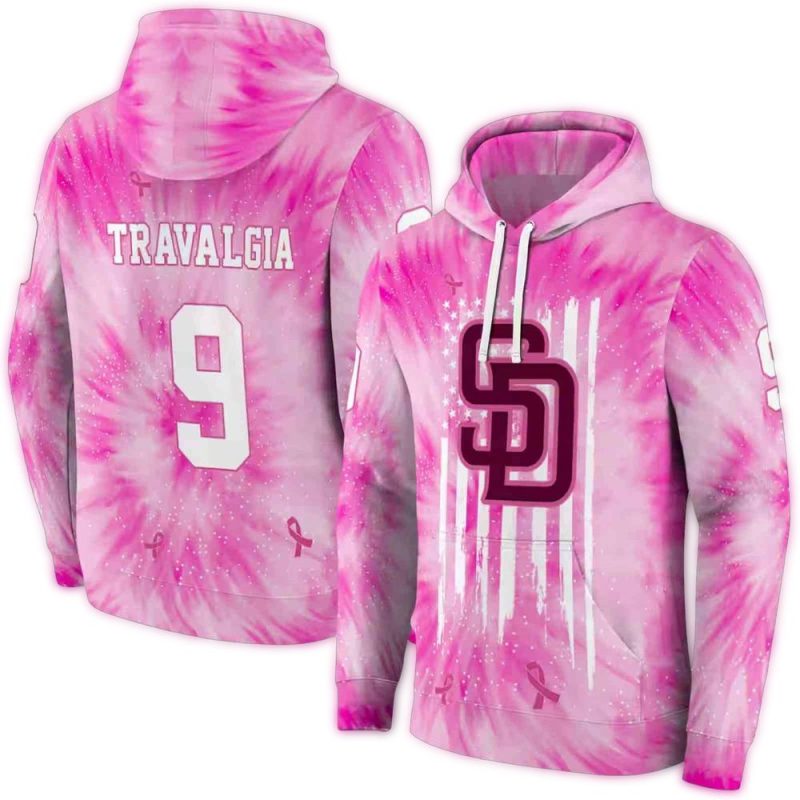 Personalized San Diego Padres Cancer Support Pink AOP Hoodie 1