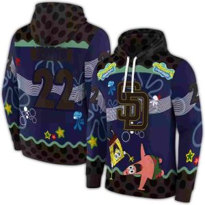 Custom San Diego Padres Cartoon Star All-Over Print Hoodie For Fans