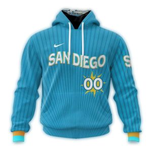 Custom San Diego Padres City Connect Stripe All-Over Print Hoodie
