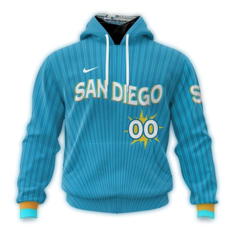 Personalized San Diego Padres City Connect Stripe AOP Hoodie 1