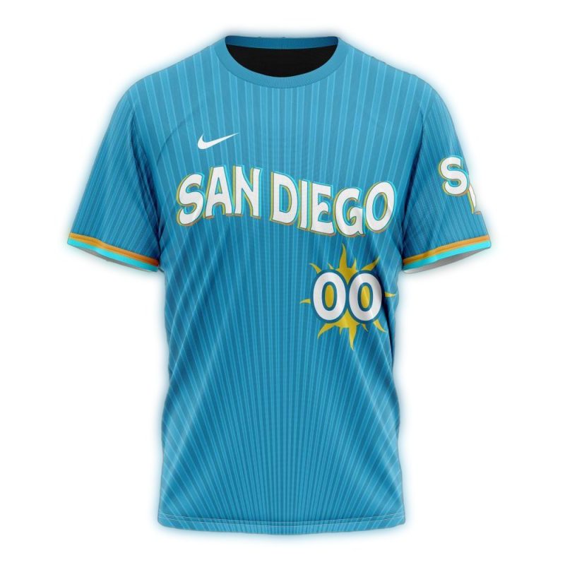 Personalized San Diego Padres City Connect Stripe AOP T Shirt 1