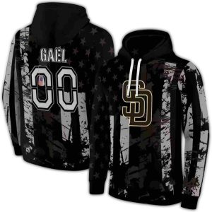 Custom San Diego Padres Distressed Flag All-Over Print Hoodie
