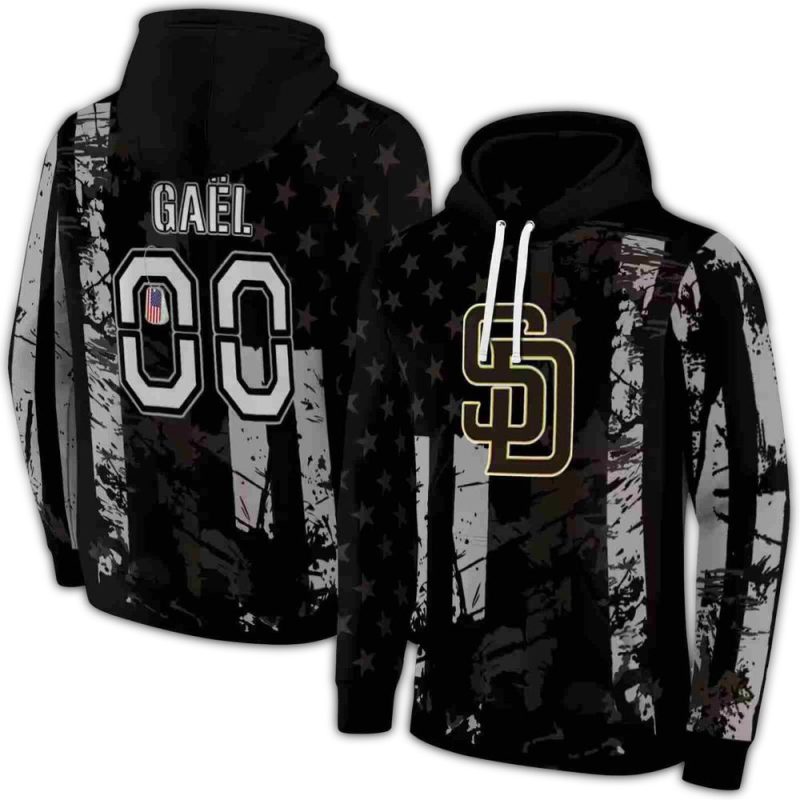 Personalized San Diego Padres Distressed Flag AOP Hoodie 1