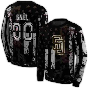 Custom San Diego Padres Distressed Flag All-Over Print Sweatshirt