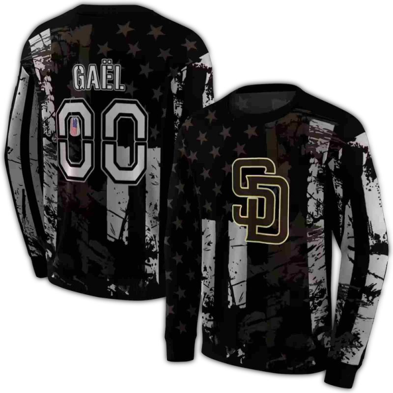 Personalized San Diego Padres Distressed Flag AOP Sweatshirt 1