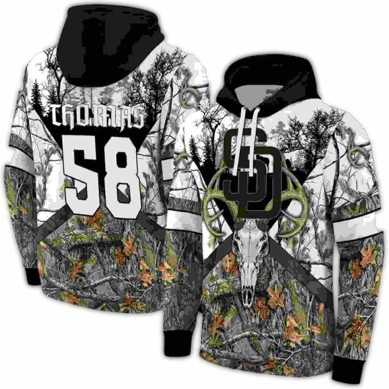 Personalized San Diego Padres Forest Silhouette AOP Hoodie 1