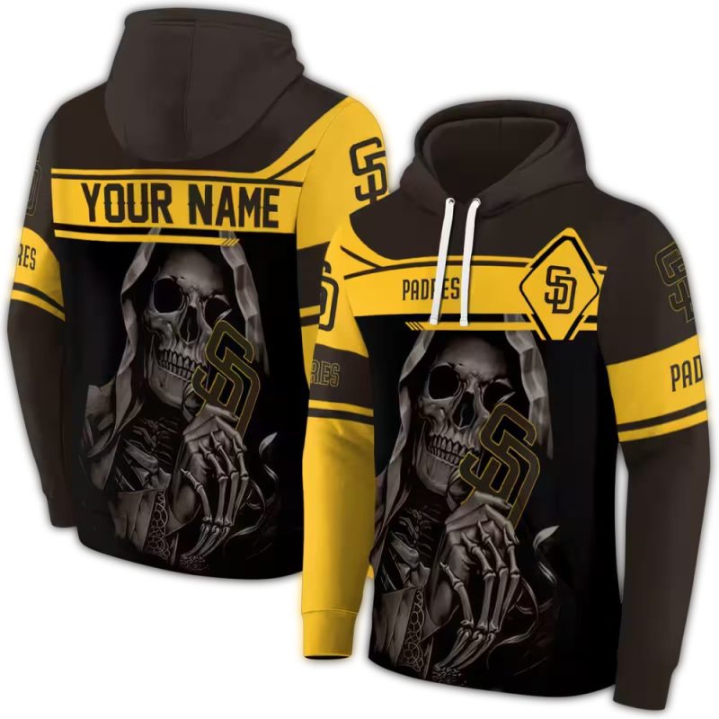 Personalized San Diego Padres Grim Reaper AOP Hoodie 1